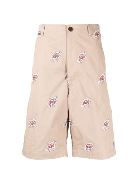 Junya Watanabe MAN graphic-print cotton shorts