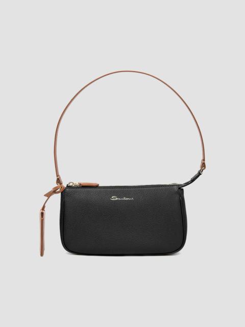Santoni Women's Mini Leather Shoulder Bag - Black