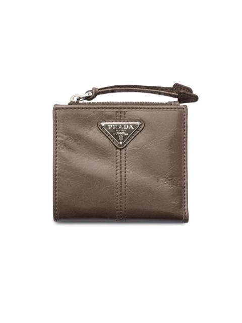 Prada Men's Small Leather Wallet - Grey