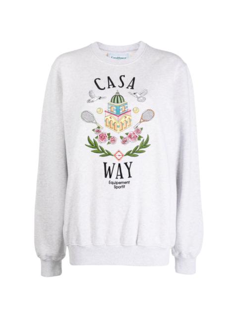 Casa Way-embroidered cotton sweatshirt