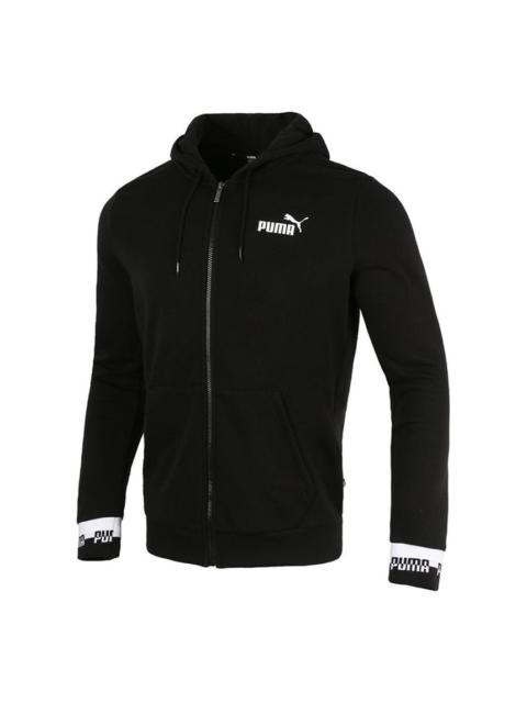 Puma Amplified Full-Zip Hoodied Jacket 'Black White' 588812-01