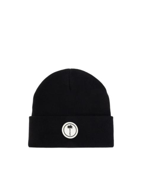 Palm Angels logo-patch beanie hat
