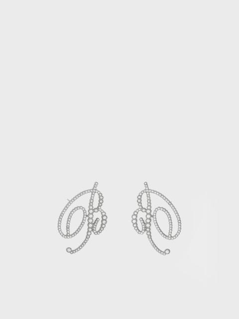 Blumarine B MONOGRAM RHINESTONE EARRINGS