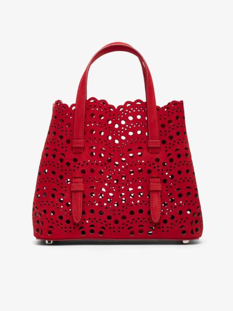 Alaïa Mina 20 vienne red suede tote bag