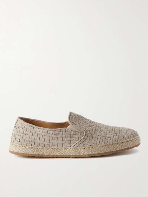 Brunello Cucinelli Woven Suede Espadrillas