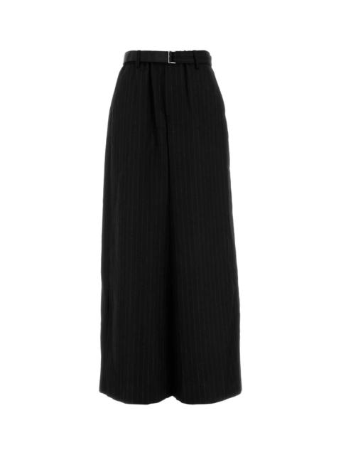 Sacai Women Embroidered Wool Wide-Leg Pant