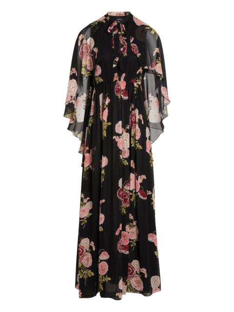 GIAMBATTISTA VALLI tie-neck floral maxi dress