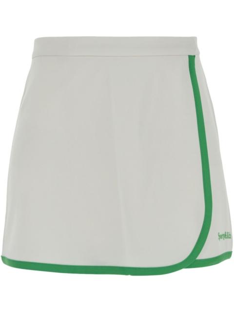 Sporty & Rich logo-embroidered mini skirt