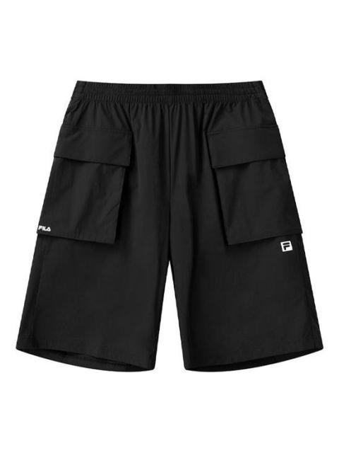 FILA FILA Athletics Solid Color Casual Sports Woven Shorts Black A11M121369F-BK