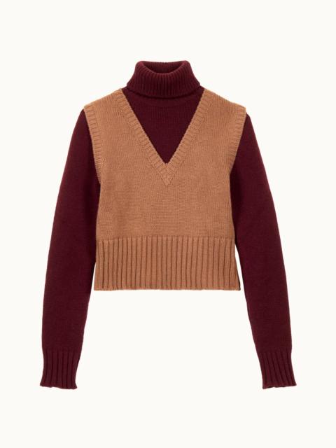 Tod's POLO NECK - BROWN, BURGUNDY