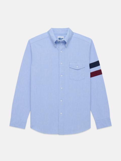 J. PRESS BLUE SLEEVE STRIPE OXFORD SHIRT - TRIM FIT
