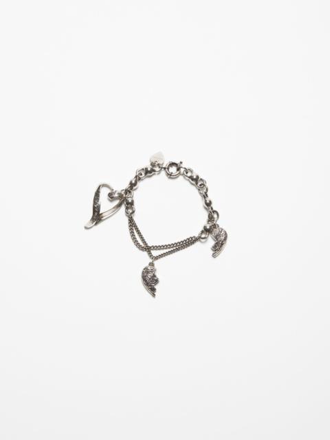 Acne Studios Heart charm necklace - Antique Silver