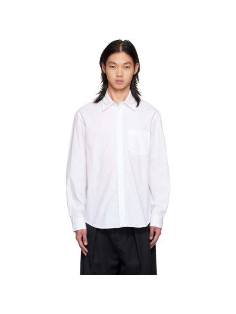 Simone Rocha White Beaded Classic Concealed Button Shirt