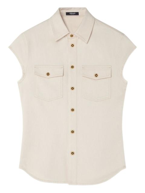VERSACE sleeveless denim shirt