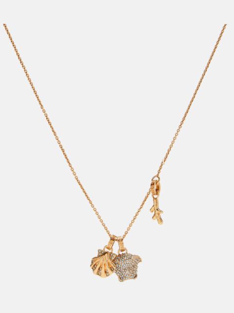 VERSACE Medusa crystal-embellished charm necklace