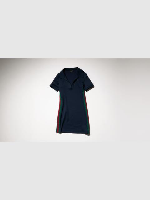 GUCCI Rib cotton jersey dress with Web