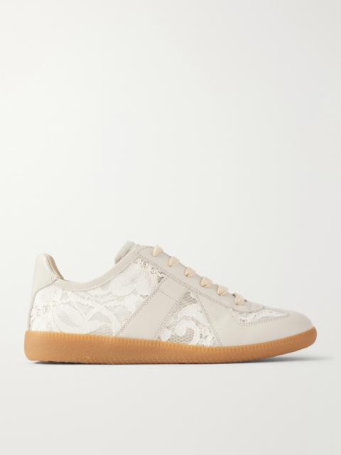 Maison Margiela Replica Lace And Leather Sneakers
