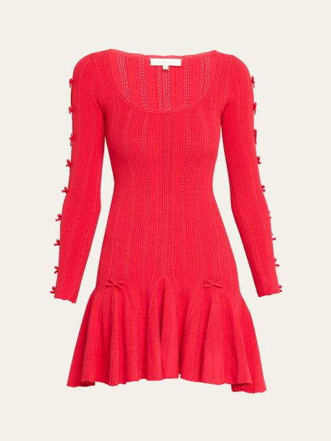 LoveShackFancy Seychelle Bow Pointelle Mini Dress