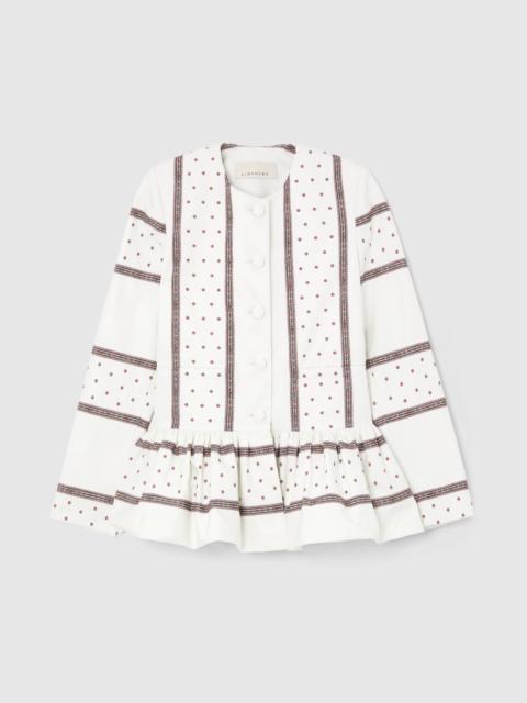 LIBEROWE STRIPE PRINT PEPLUM JACKET