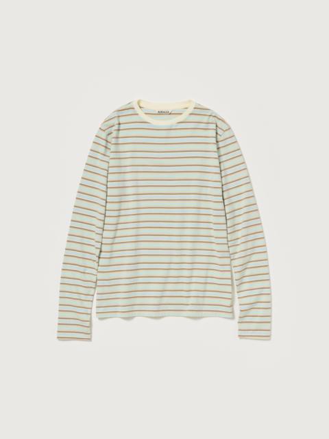 AURALEE GRADIENT STRIPE JERSEY L/S TEE