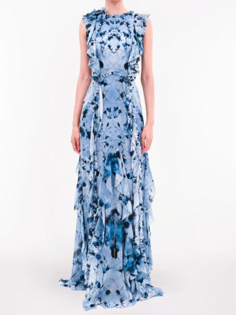 PRINTED SLEEVELESS GEORGETTE GOWN
