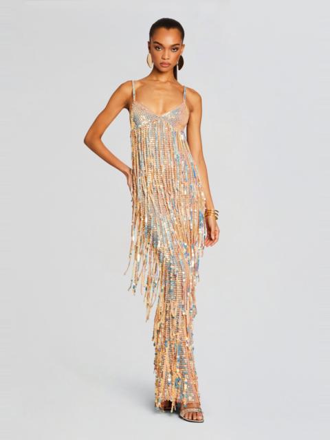 RETROFÊTE MEVIA SEQUIN FRINGE CROCHET DRESS