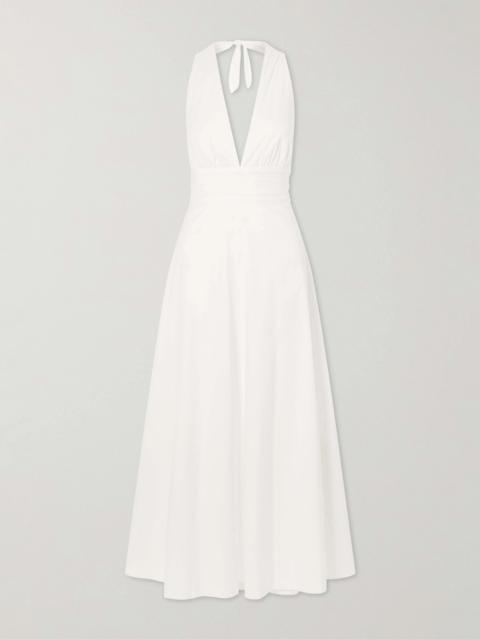 BERNADETTE Marilyn Organic Cotton-blend Poplin Halterneck Maxi Dress