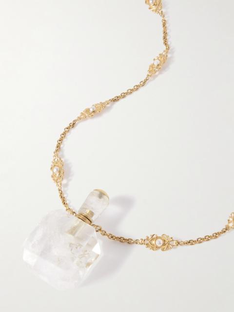 Chloé Gold-tone, Crystal, Resin And Faux Pearl Necklace