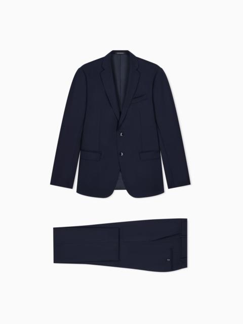 EMPORIO ARMANI LINED SUIT IN VIRGIN WOOL WITH A MICRO DESIGN