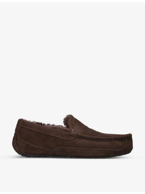 UGG Ascot logo-embroidered suede and shearling slippers