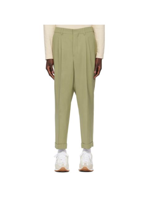 AMI Paris Green Carrot-Fit Trousers