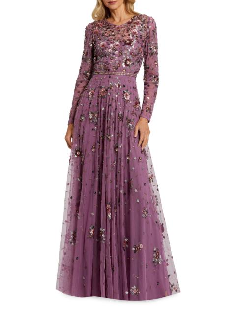 MAC DUGGAL Women's Floral A-Line Gown - Raspberry