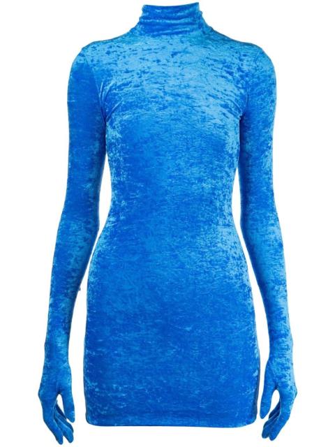 VETEMENTS crushed velvet glove mini dress