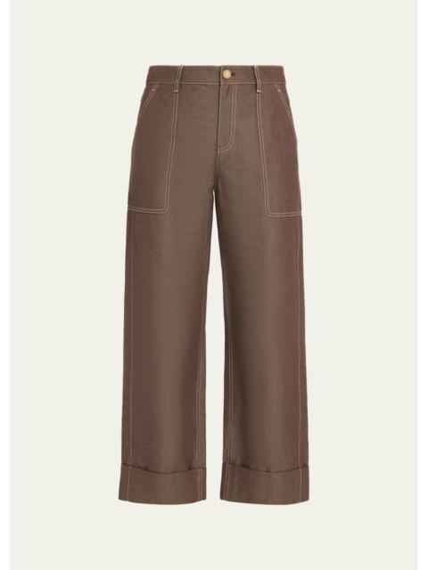 Lafayette 148 New York Highline Cuffed Linen-Cotton Ankle Pants