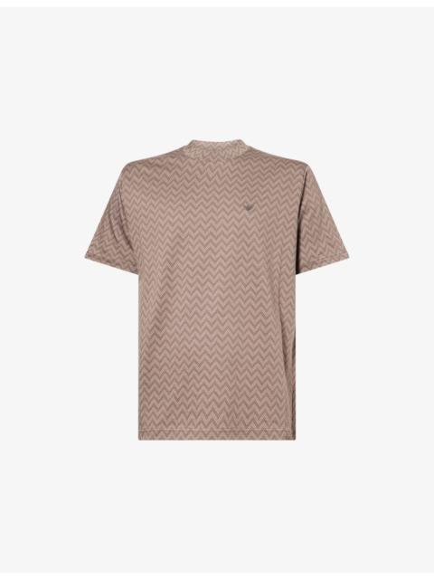 EMPORIO ARMANI Icon Chevron-Print Cotton-Jersey T-Shirt