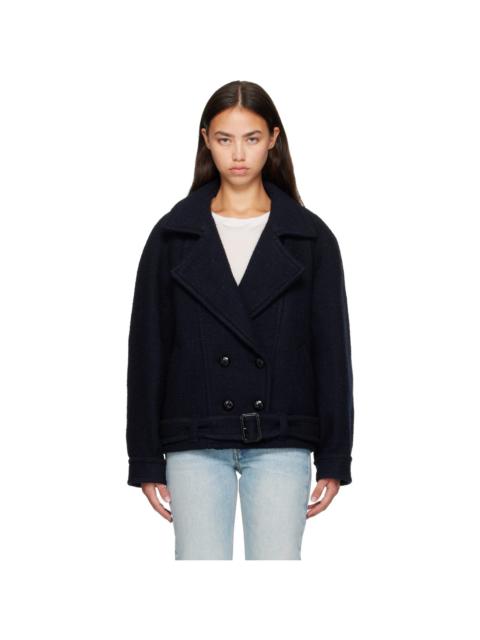 Isabel Marant Navy Elvane Wool Coat