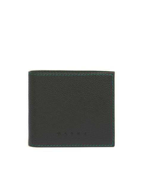 Marni pebbled-stitched leather wallet