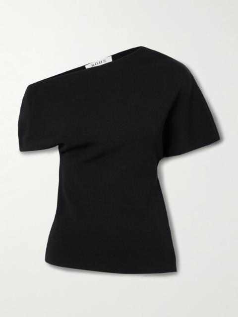 RÓHE Asymmetric jersey top Black