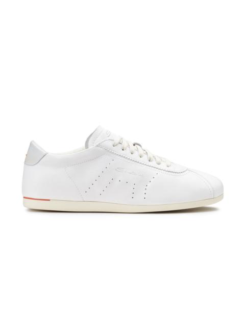 Santoni Men's white leather sneaker