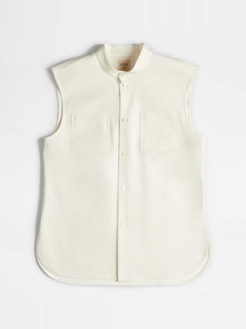 Tod's SLEEVELESS SHIRT - WHITE