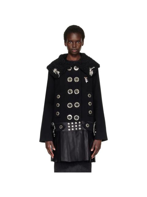 Chopova Lowena Black Fudge Buckle Coat