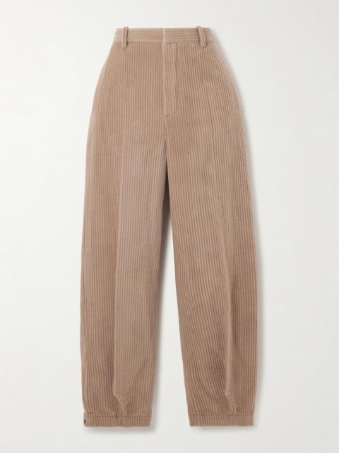 Loro Piana Cropped Cotton And Cashmere-blend Corduroy Tapered Pants