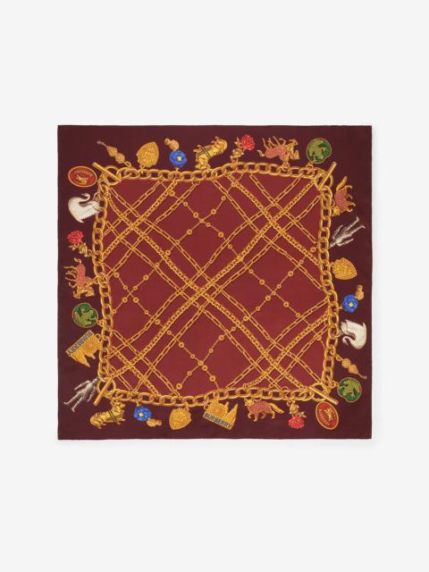 Burberry Check Charm Silk Scarf