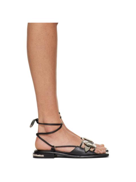 TOGA PULLA SSENSE Exclusive Black Ankle Wrap Sandals