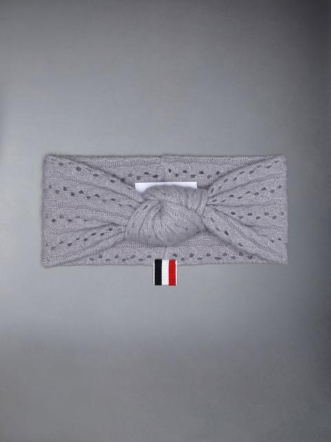 Thom Browne Wool Silk Cashmere Pointelle Cable Knot Headband