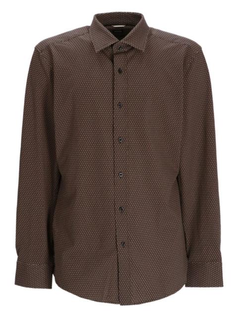 BOSS geometric-print cotton shirt