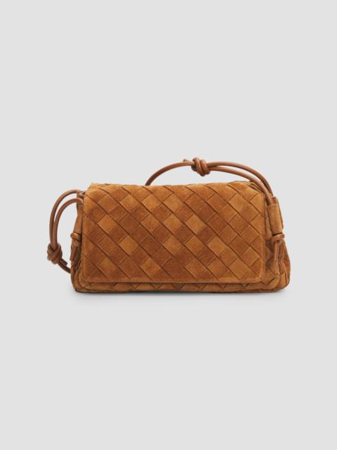 Bottega Veneta Women's Notturno Intrecciato Suede Pouch - Amber Gold