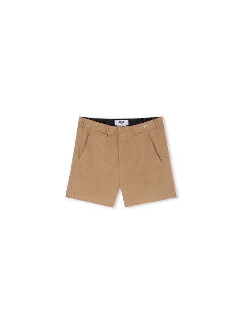 MSGM Flamed viscose canvas shorts