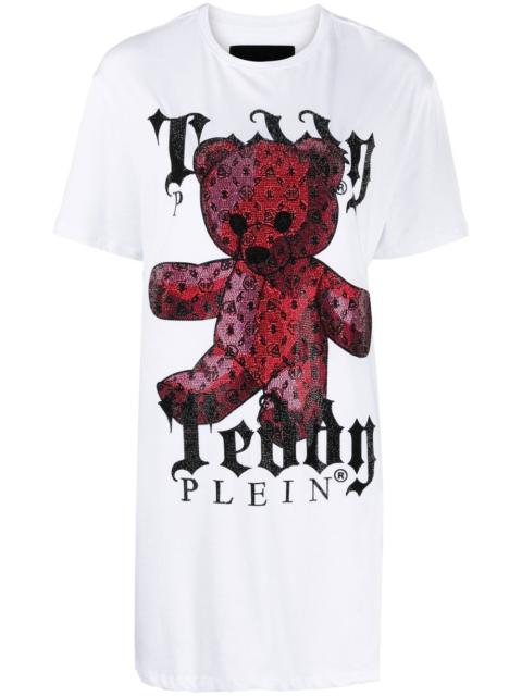 PHILIPP PLEIN Teddy Plein crystal-embellished T-shirt dress