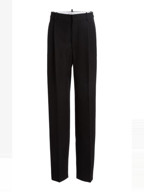 Victoria Beckham Straight Leg Wool Trouser black